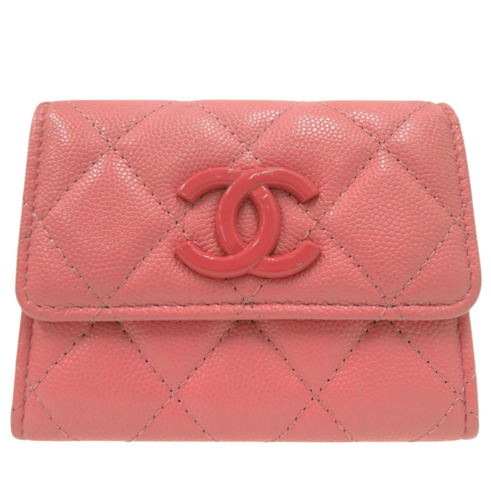 CHANEL Pink Leather Wallet